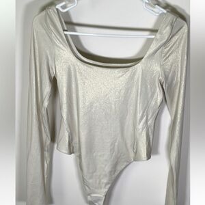 Lululemon Athletica Wundermost Square Neck Bodysuit in Pearl - New.